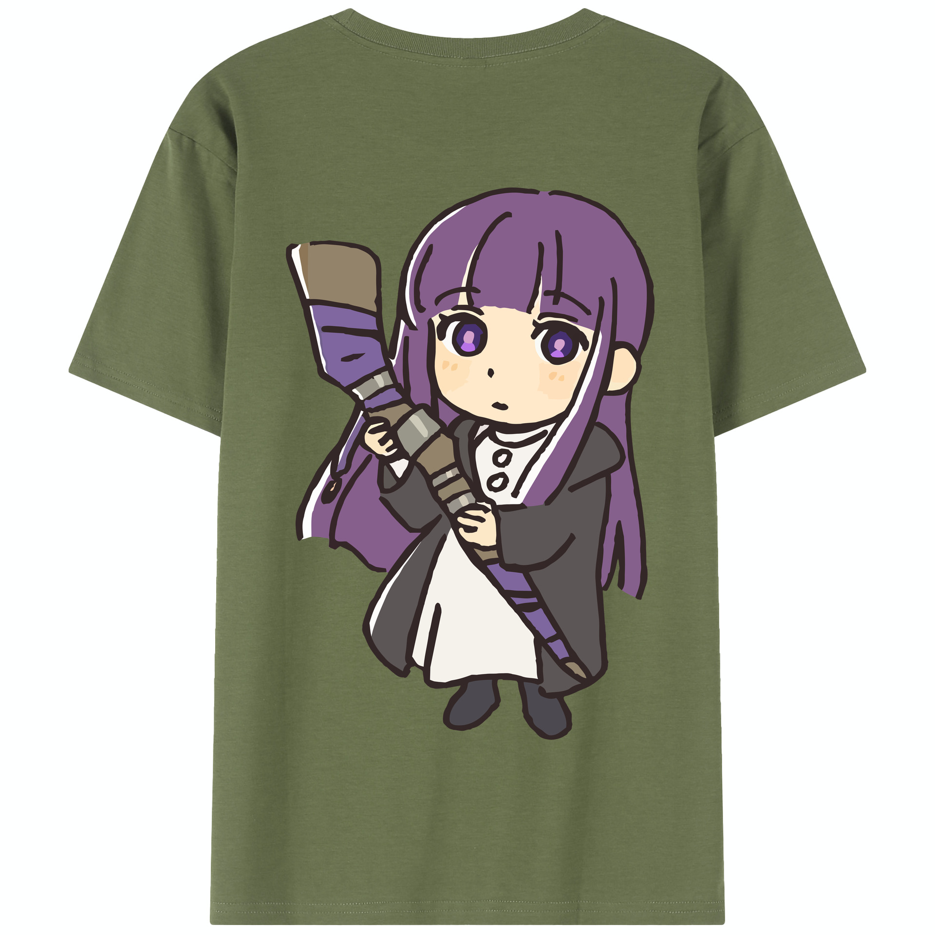 （画像用） 葬送のフリーレン Frieren 綿100％半袖Tシャツ（背面プリント）